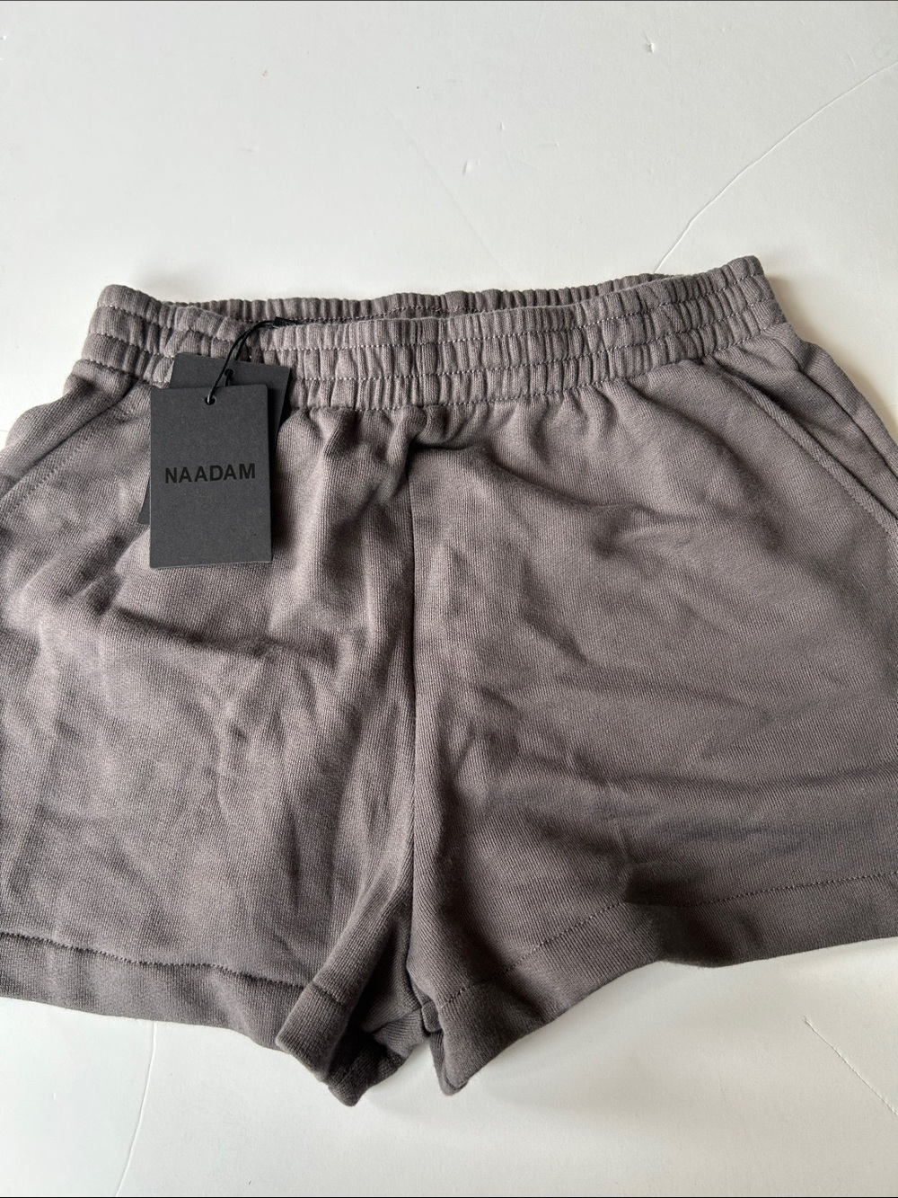 NAADAM Women's Taupe Elastic-Waist Athletic Shorts
